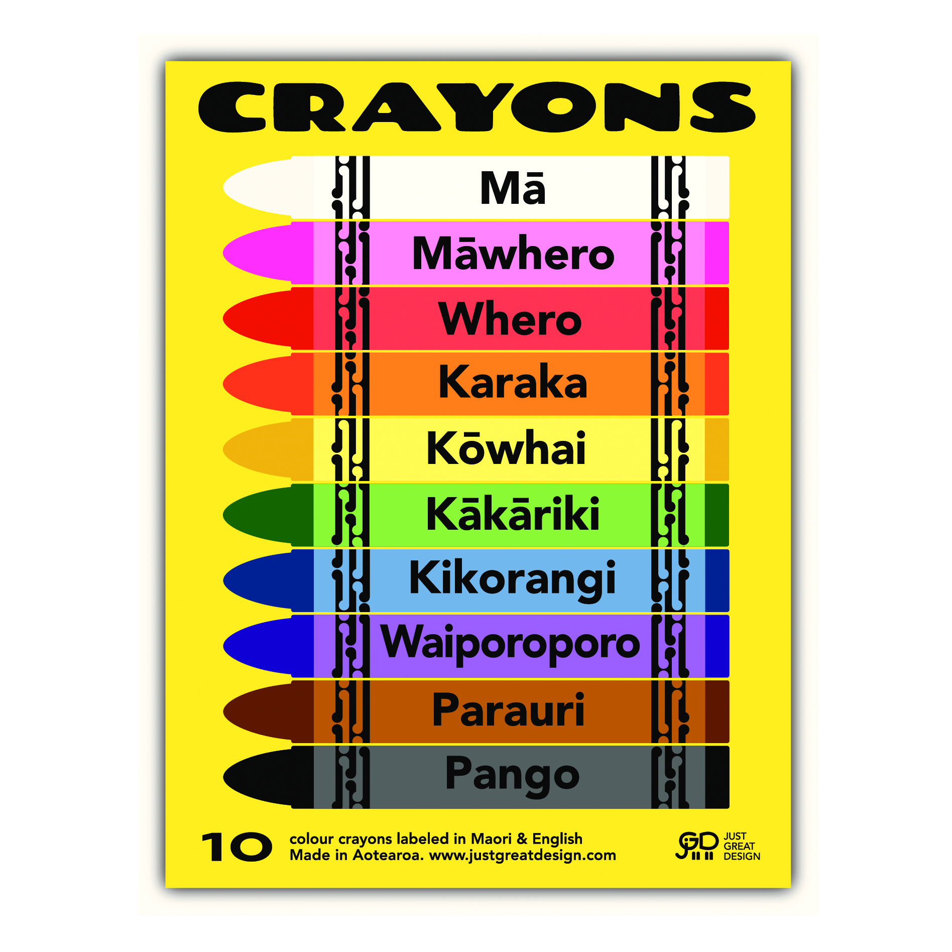 Te Reo Crayons by Artist Glenn Jones - Image 2
