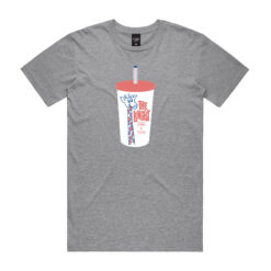 Longest Drink Cup Men's Grey T-shirt King Size