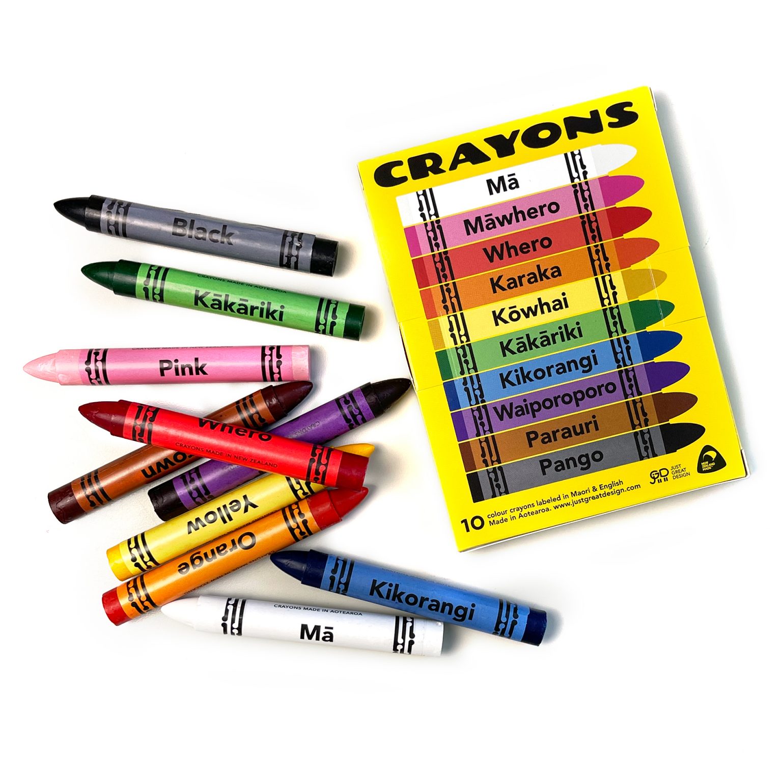 Te Reo Crayons By Artist Glenn Jones Mr Vintage New Zealand