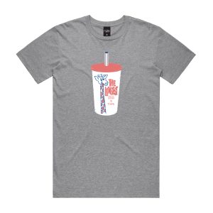 Longest Drink Cup Men's Grey T-shirt King Size