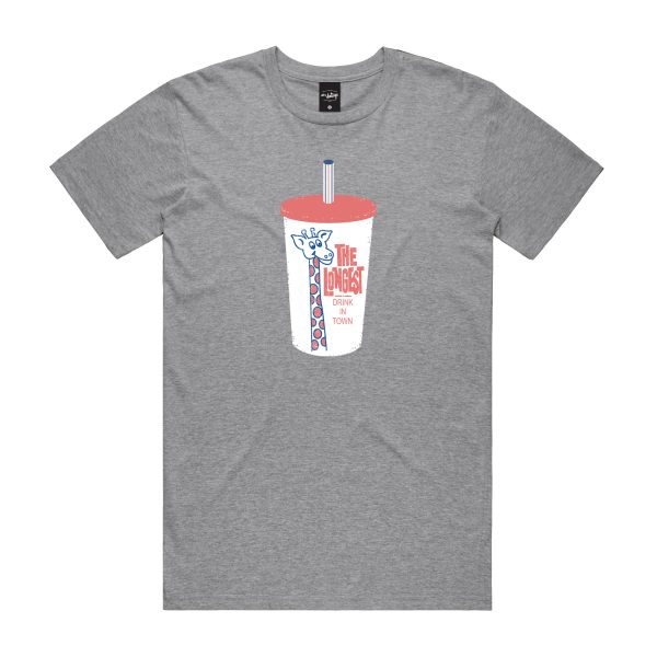 Longest Drink Cup Men's Grey T-shirt King Size