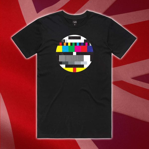 Men's TV Test Pattern T-shirt Black King Size