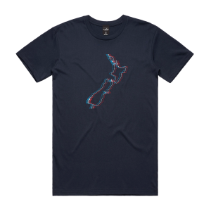 New Zealanaglyph Men's T-Shirt Navy