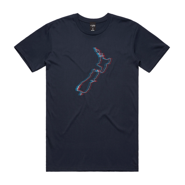 New Zealanaglyph Men's T-Shirt Navy